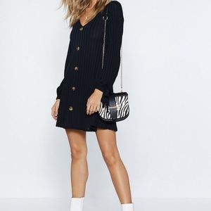 Nasty Gal Black button up dress